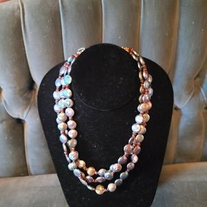 Paige Wallace 3 strand pearl necklace